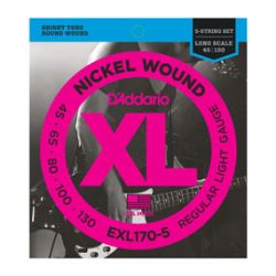 Bass strings D'Addarion EXL170-5 Nickel Wound 5-String Bass Light Long Scale