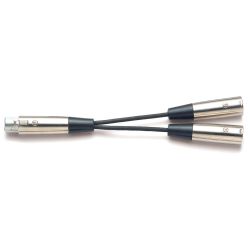 Cable Amp 3-pole female XLR/2x3-pole male XLR