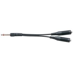 Cable Amp 6,3mm mono plug/ 2x monojack, 6,3mm