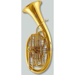 Wagner Tuba double F/Bb brass, lacquered and with case