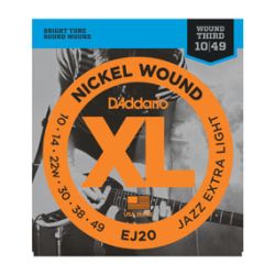 Electric Guitar Strings Nickel Wound D&#039;Addario EJ20 Jazz  XL Light, 10,49