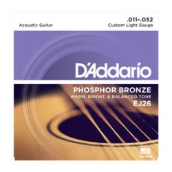 Acoustic strings 011-052 D'Addario EJ26 Phosphor Bronze Custom Light