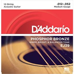 Akustisen 12-kielisen kitaran kielisarja 020-052 D'Addario Phosphor Bronze Light