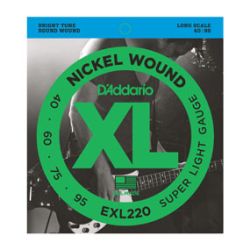 Bass strings 040-095 D'Addario EXL220 Nickel Wound Bass Super Light Long Scale