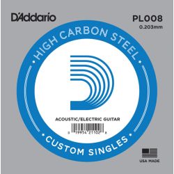 D'Addario Plain Steel 008 Single String