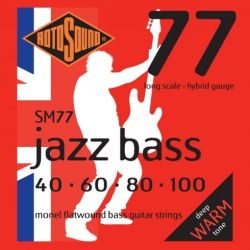 Bass strings 040-100 Rotosound Jazz Bass 77 flatwound