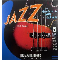Bass strings 043-136 Thomastik Jazz Flat wound Medium Long Scale 5-string