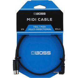 Midijohto BOSS BMIDI-2-35 - 3,5mm TRS-kulmaplugi -5-piikkinen DIN/MIDI-liitin