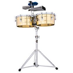 Timbales LP256-B, Brass 13+14" with stand