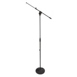 Microphone stand with boom, roundfeet, black - PROEL OST200BK